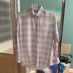 Ledbury Men's Blue and Pink Plaid Dress Shirt